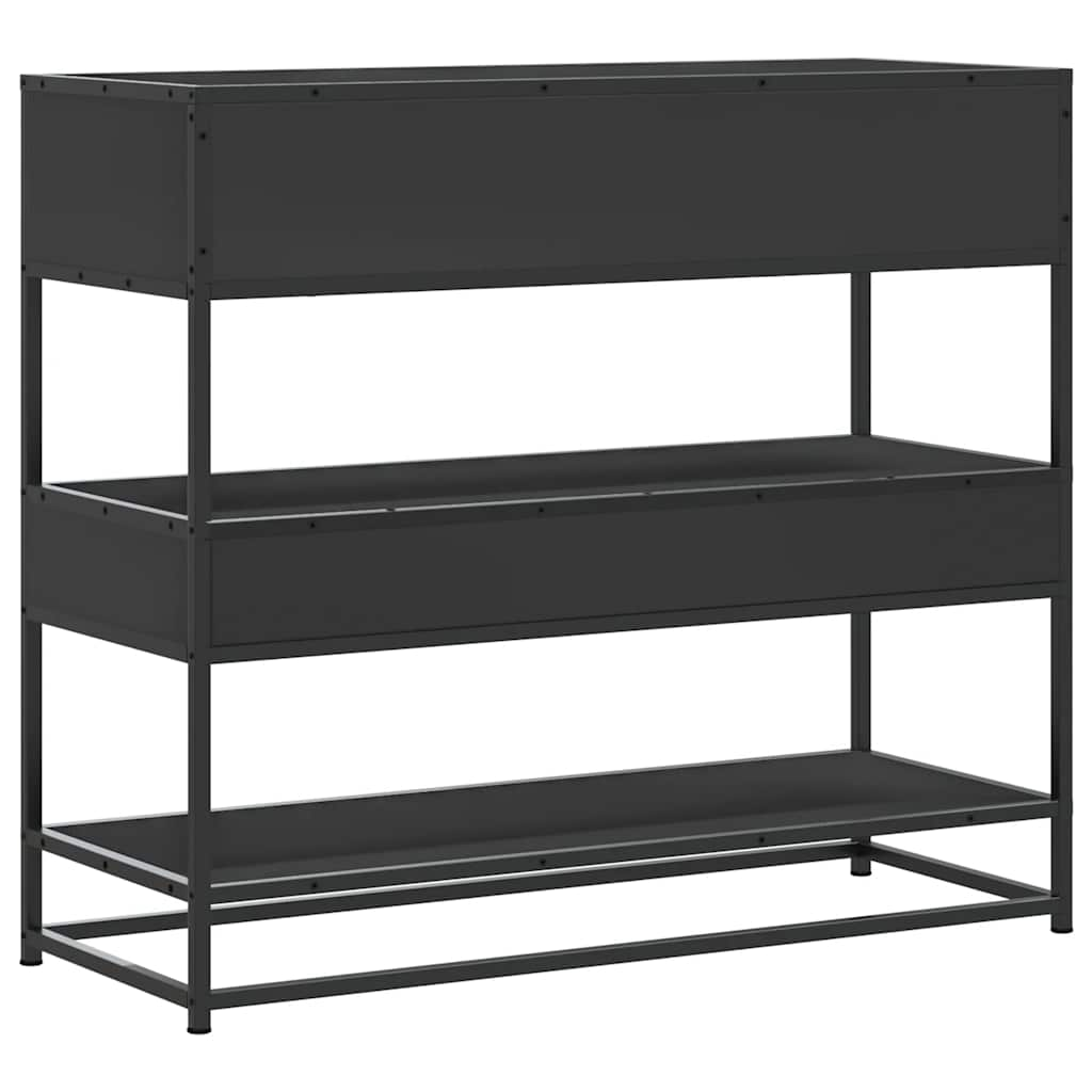 vidaXL Mesa consola de madera contrachapada negro 90x35x80 cm