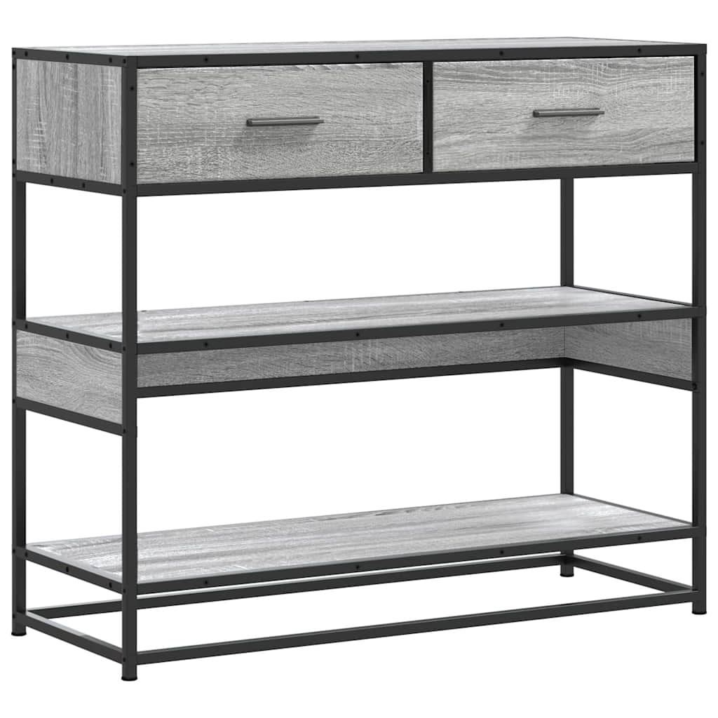 vidaXL Mesa consola madera de ingeniería gris Sonoma 90x35x80 cm