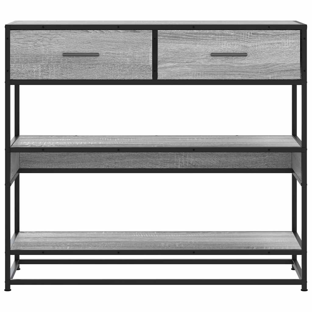 vidaXL Mesa consola madera de ingeniería gris Sonoma 90x35x80 cm