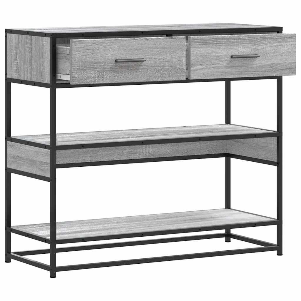 vidaXL Mesa consola madera de ingeniería gris Sonoma 90x35x80 cm