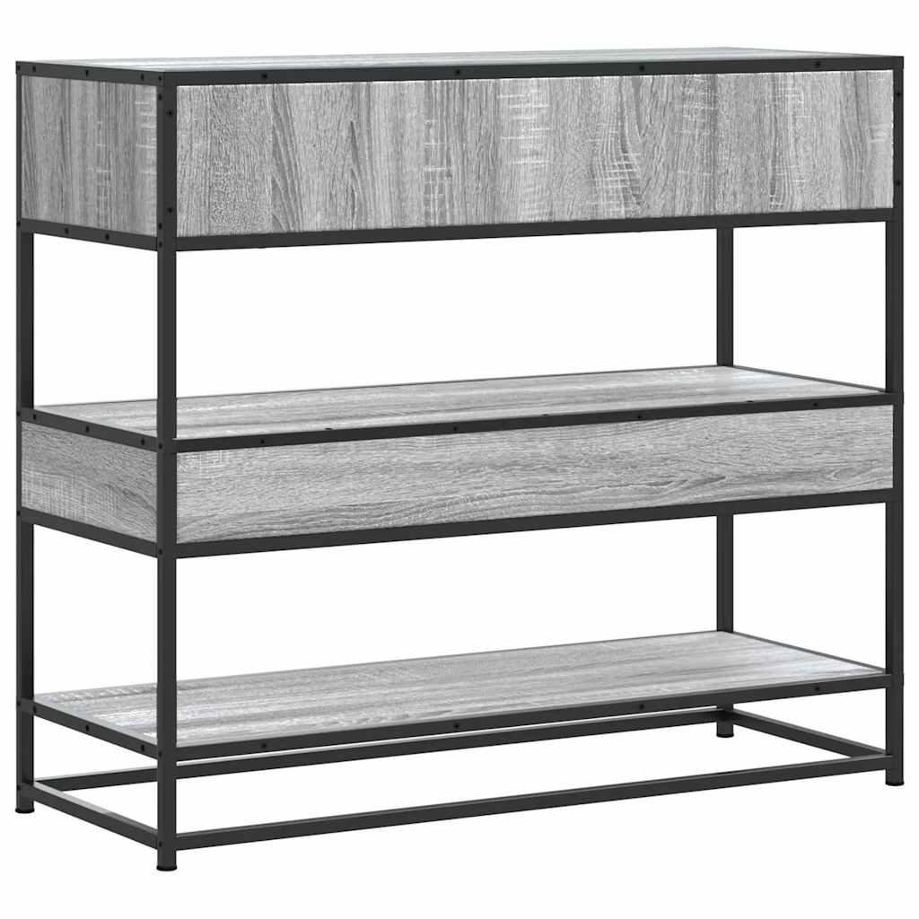 vidaXL Mesa consola madera de ingeniería gris Sonoma 90x35x80 cm