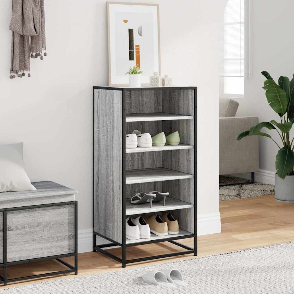 vidaXL Mueble zapatero madera contrachapada gris sonoma 48x38x97,5 cm