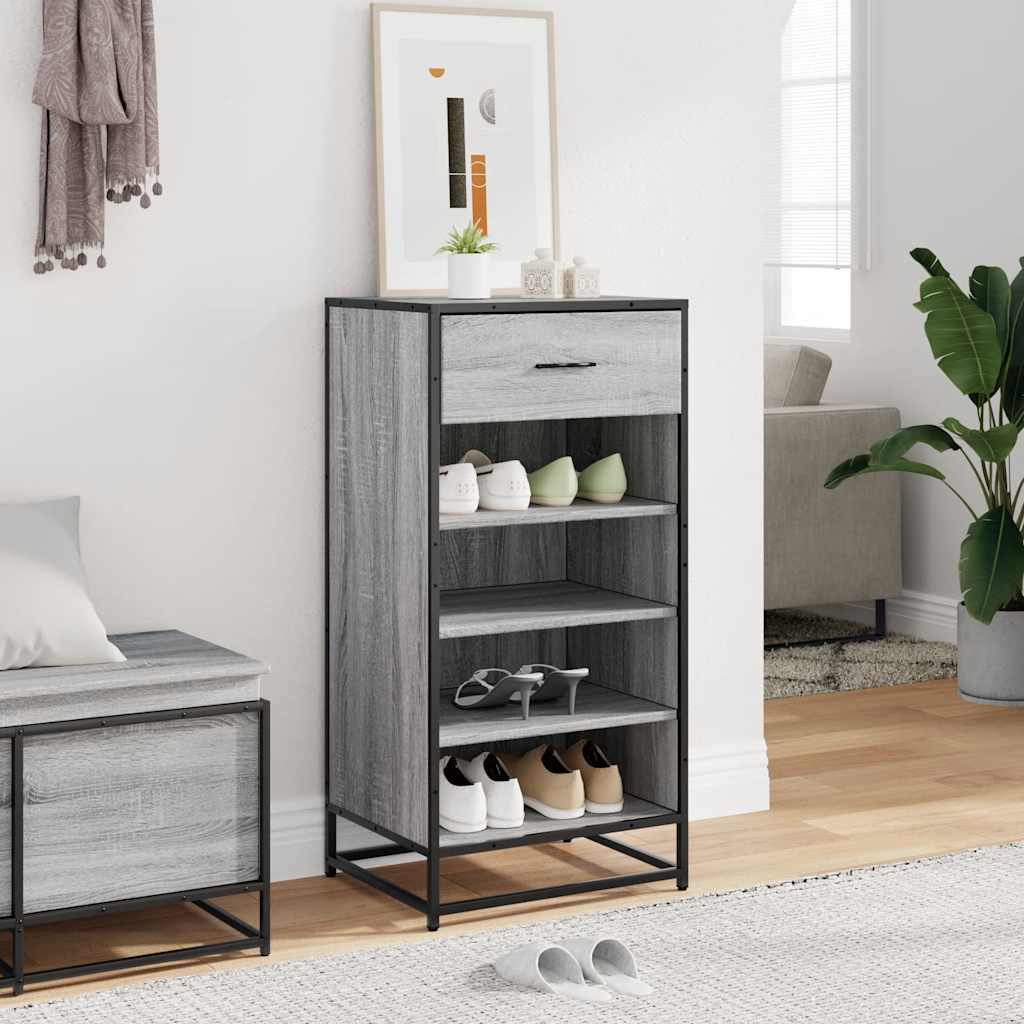 vidaXL Mueble zapatero madera contrachapada gris sonoma 48x38x97,5 cm