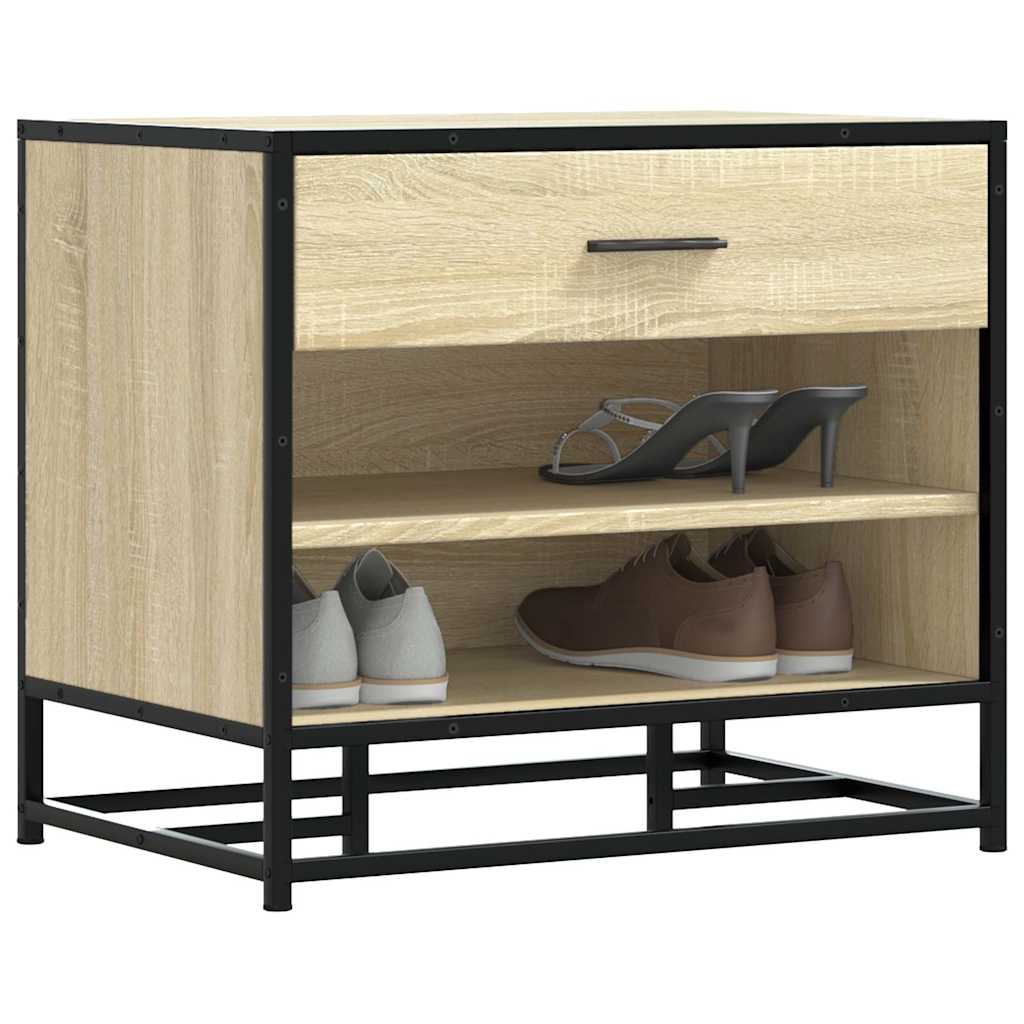 vidaXL Banco zapatero madera de ingeniería roble sonoma 60x40x53,5 cm