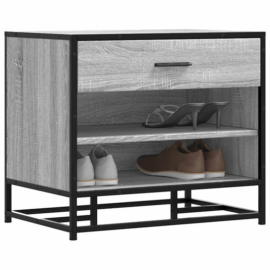 vidaXL Banco zapatero madera de ingeniería gris sonoma 60x40x53,5 cm