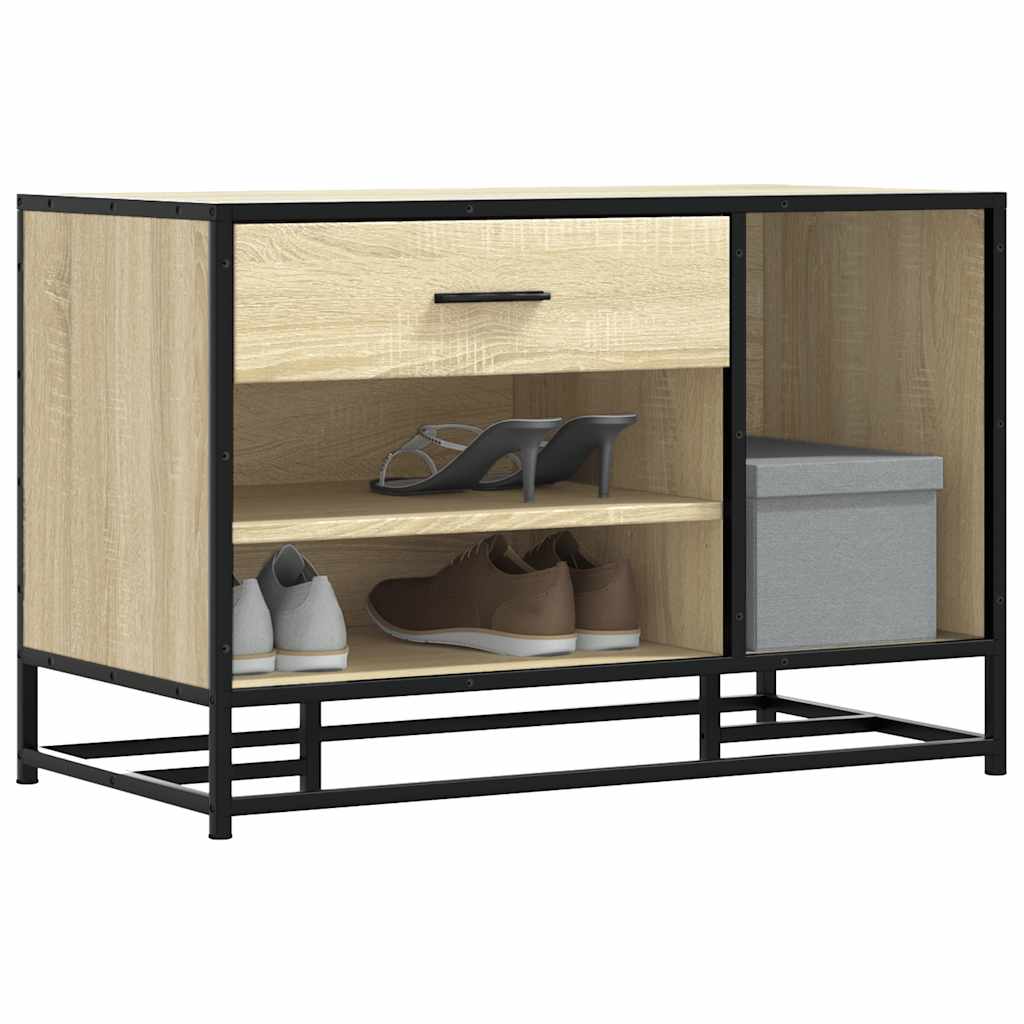 vidaXL Banco zapatero madera de ingeniería roble sonoma 80x40x53,5 cm