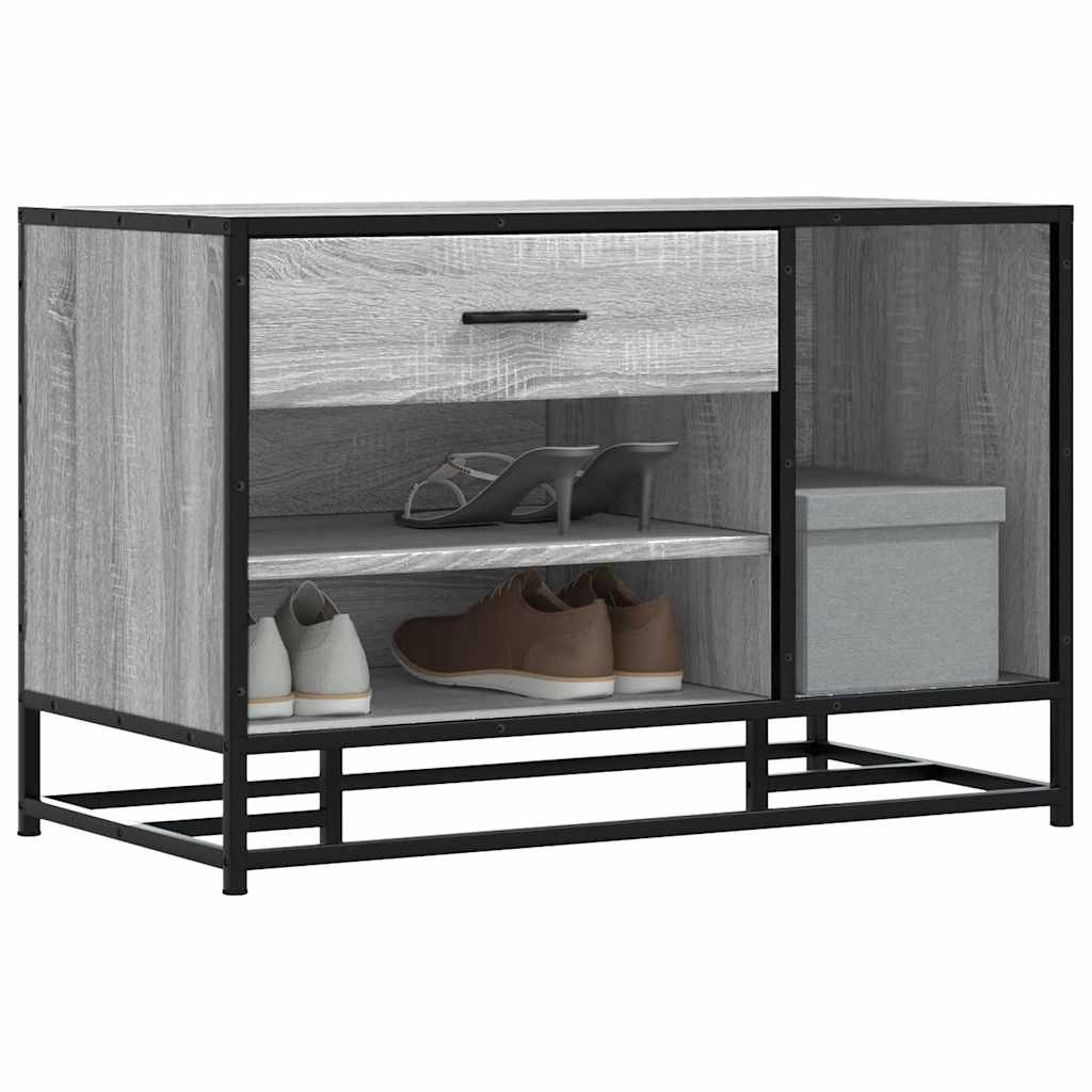 vidaXL Banco zapatero madera de ingeniería gris sonoma 80x40x53,5 cm