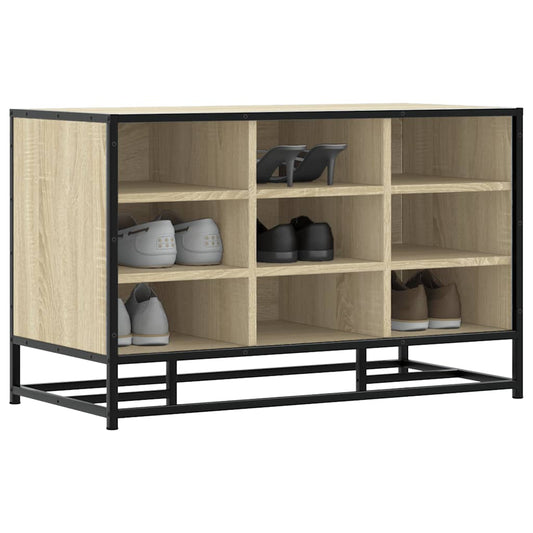 vidaXL Banco zapatero madera de ingeniería roble sonoma 84x40x53,5 cm