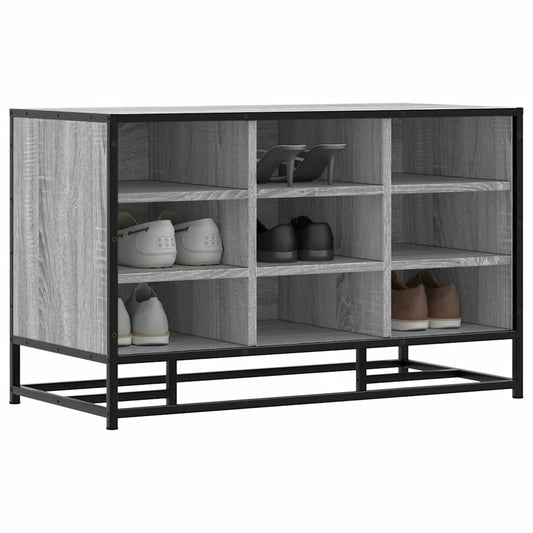 vidaXL Banco zapatero madera de ingeniería gris sonoma 84x40x53,5 cm