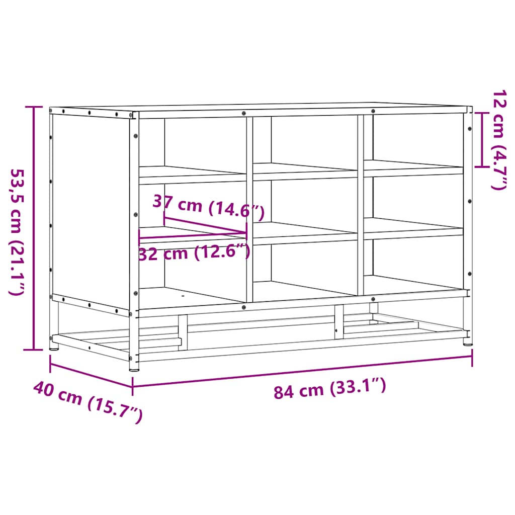 vidaXL Banco zapatero madera de ingeniería marrón roble 84x40x53,5 cm