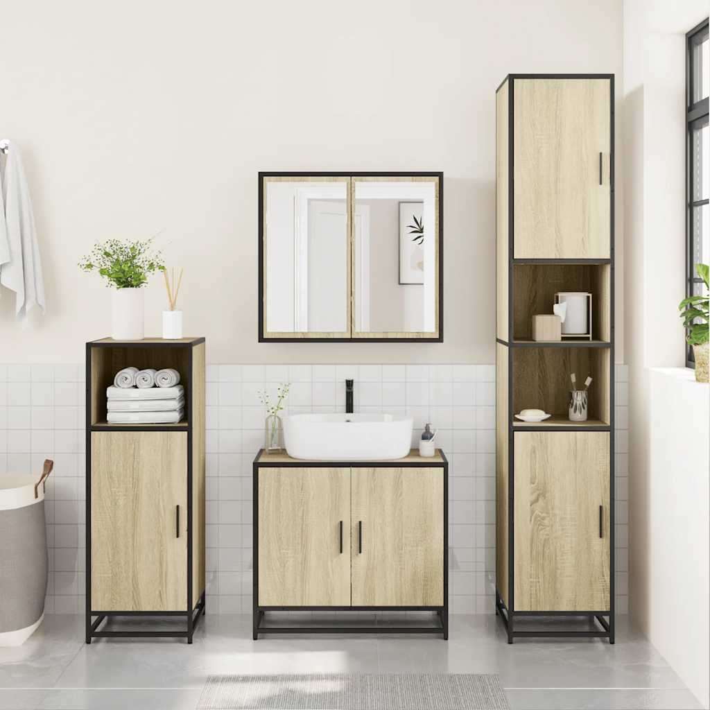 vidaXL Armario de baño madera contrachapada roble Sonoma 35x37,5x100cm