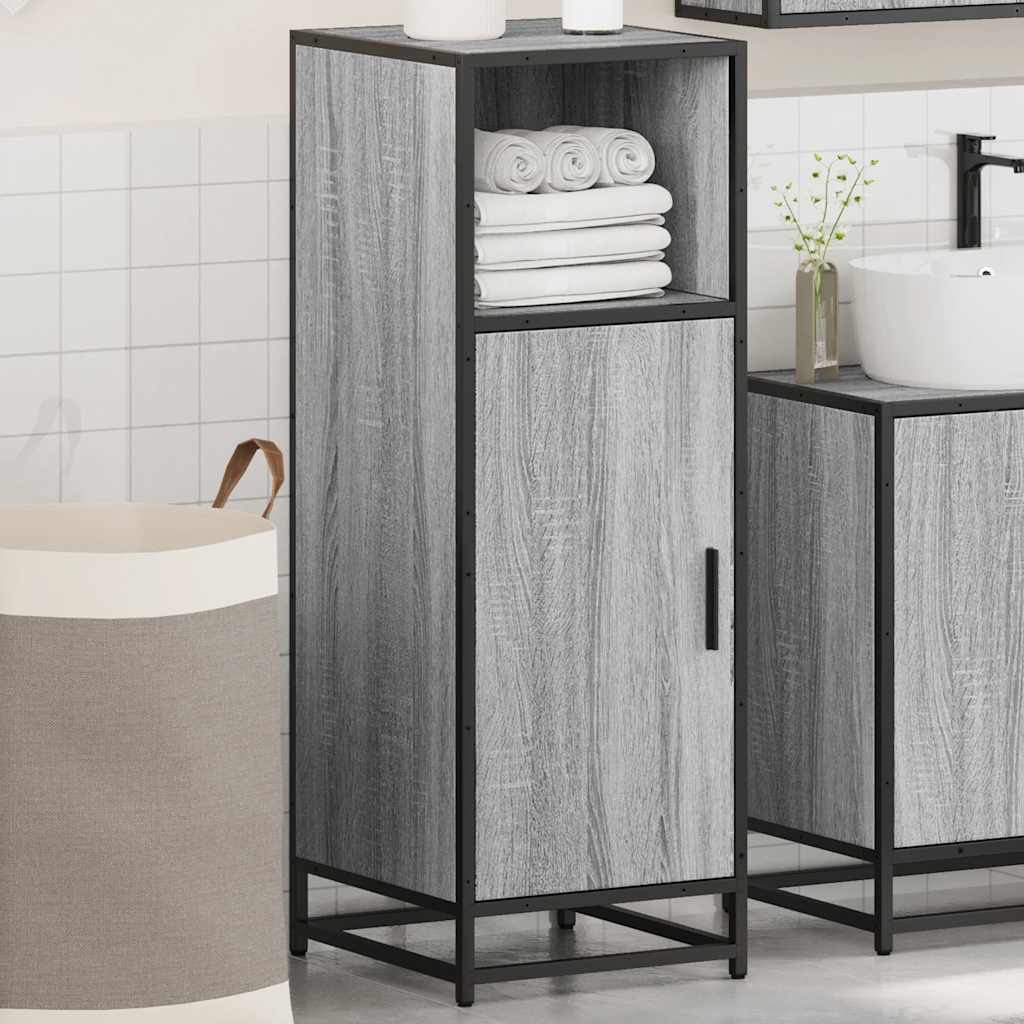 vidaXL Armario de baño madera contrachapada gris sonoma 35x37,5x100 cm