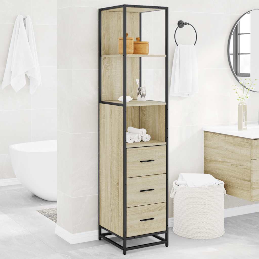 vidaXL Armario de baño madera contrachapada roble sonoma 35x37,5x166cm