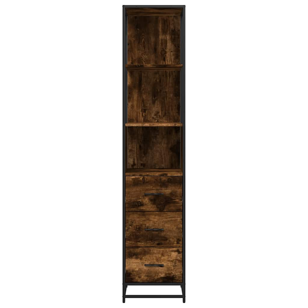 vidaXL Armario baño madera contrachapada roble ahumado 35x37,5x166 cm