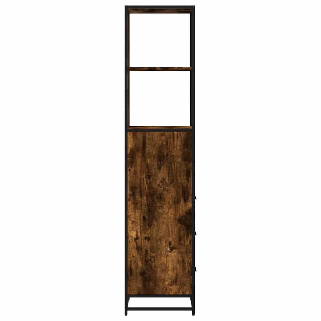 vidaXL Armario baño madera contrachapada roble ahumado 35x37,5x166 cm