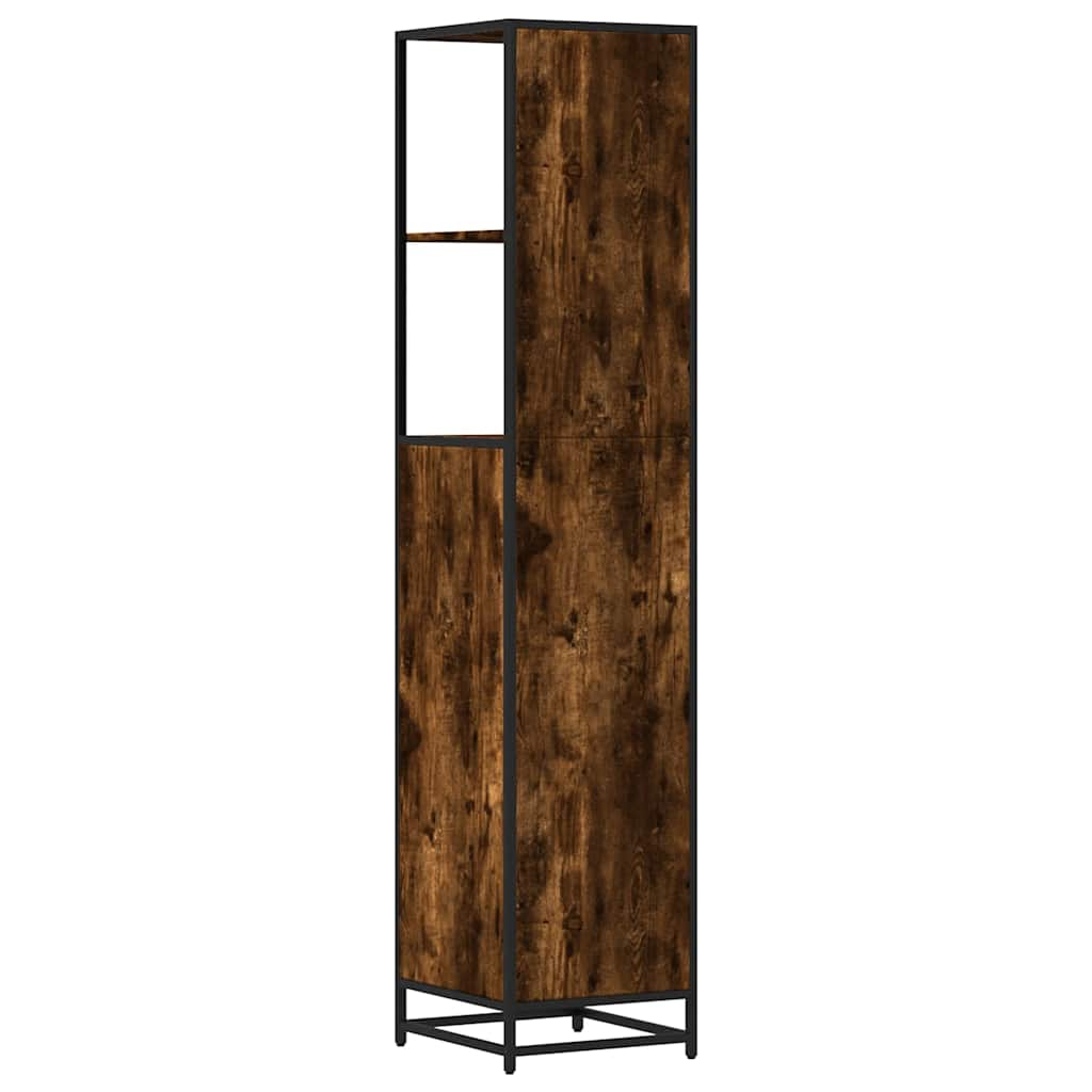 vidaXL Armario baño madera contrachapada roble ahumado 35x37,5x166 cm