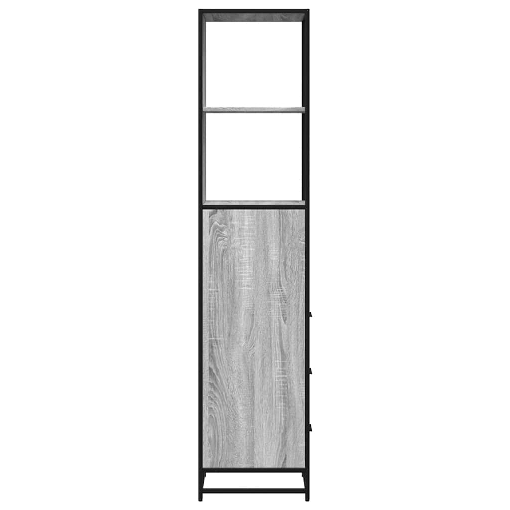 vidaXL Armario de baño madera contrachapada gris sonoma 35x37,5x166 cm