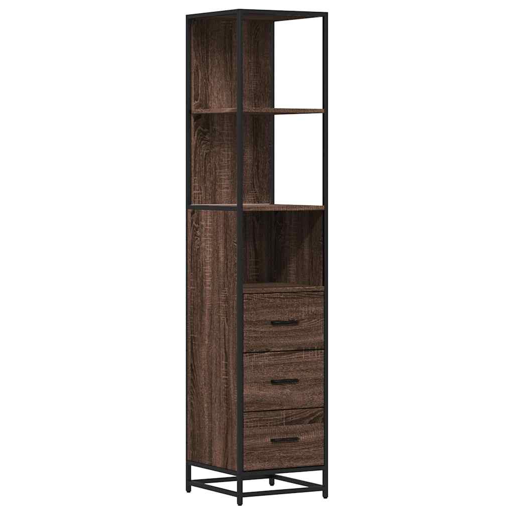 vidaXL Armario de baño madera contrachapada roble marrón 35x37,5x166cm