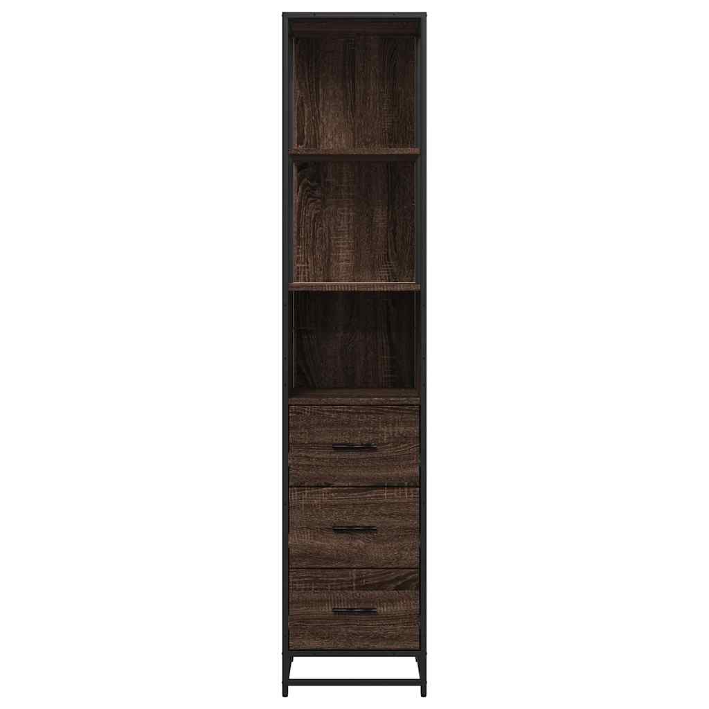 vidaXL Armario de baño madera contrachapada roble marrón 35x37,5x166cm