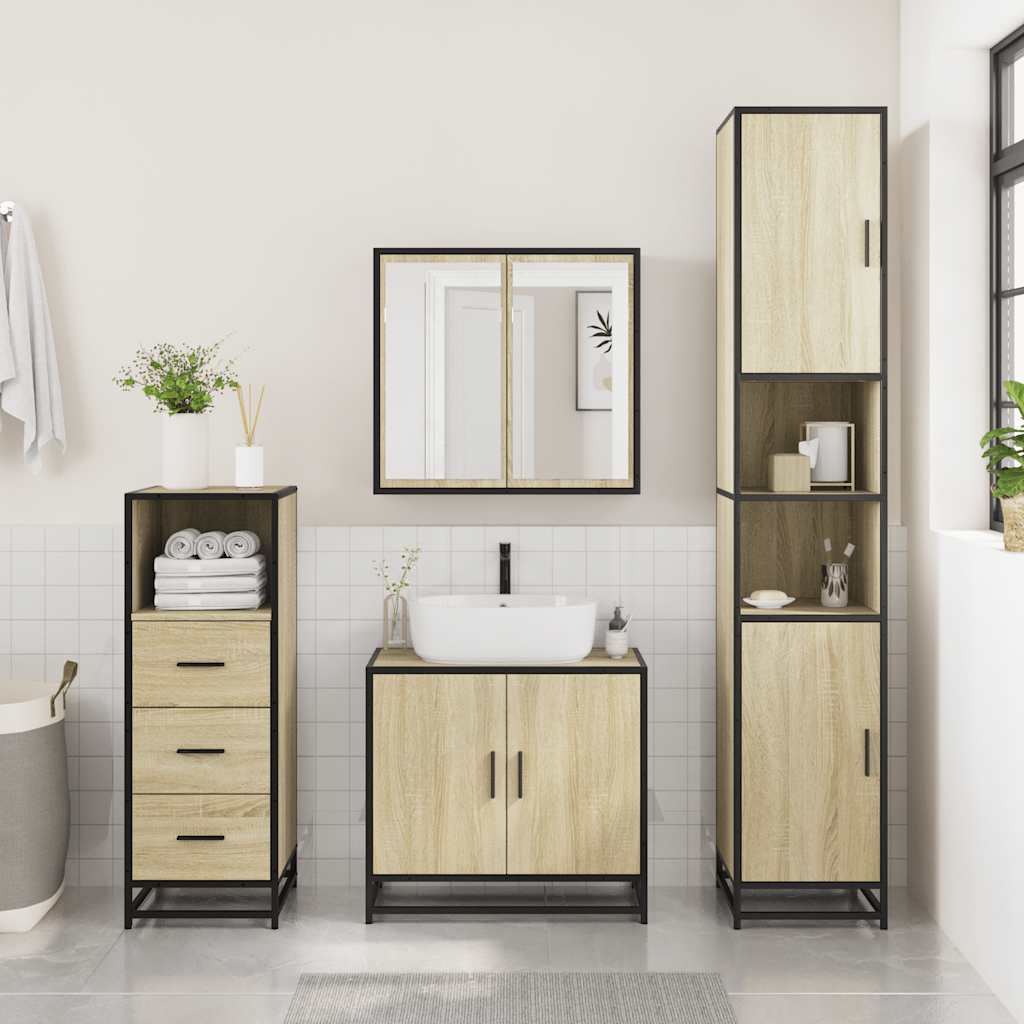 vidaXL Armario de baño madera contrachapada roble Sonoma 35x37,5x100cm