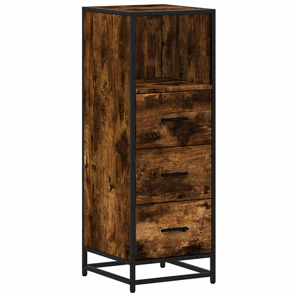 vidaXL Armario baño madera contrachapada roble ahumado 35x37,5x100 cm