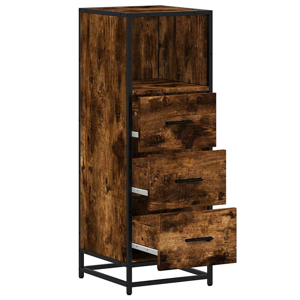 vidaXL Armario baño madera contrachapada roble ahumado 35x37,5x100 cm