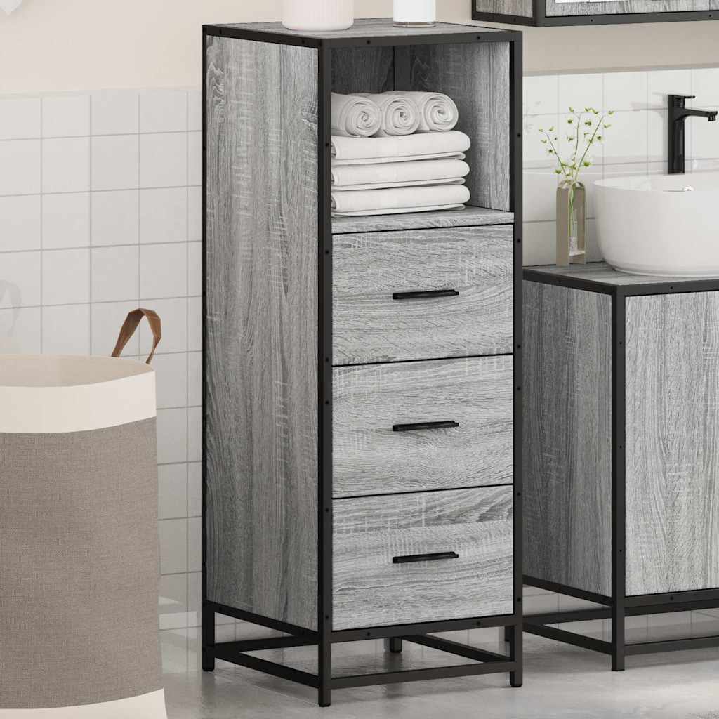 vidaXL Armario de baño madera contrachapada gris sonoma 35x37,5x100 cm