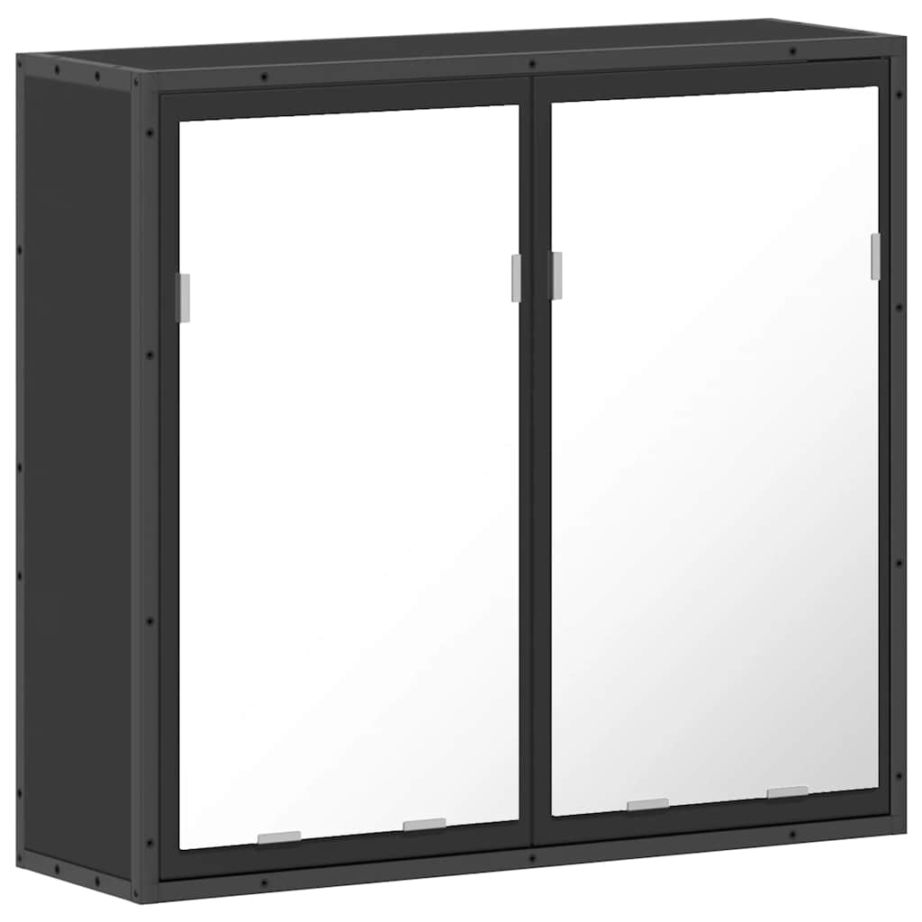 vidaXL Armario de baño con espejo madera ingeniería negro 65x20x60 cm