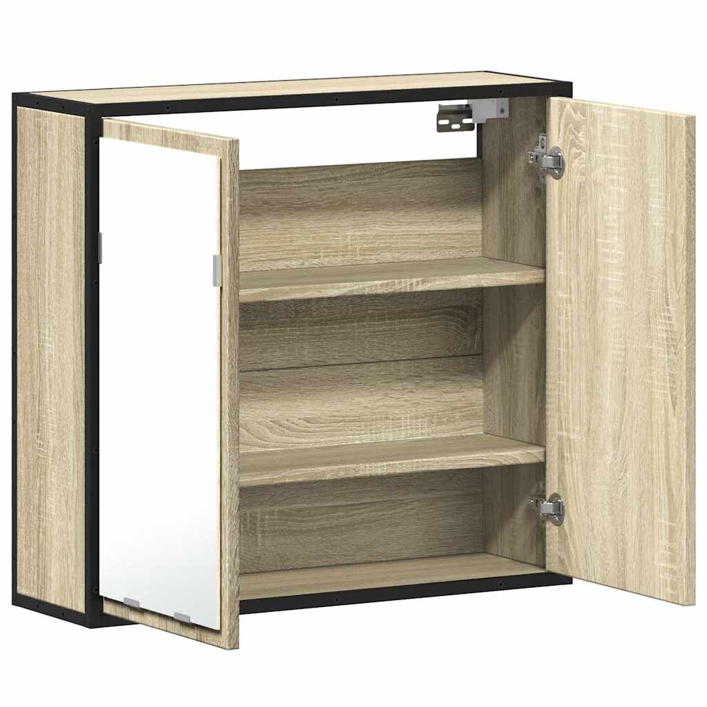 vidaXL Armario con espejo de baño madera roble sonoma 65x20x60 cm