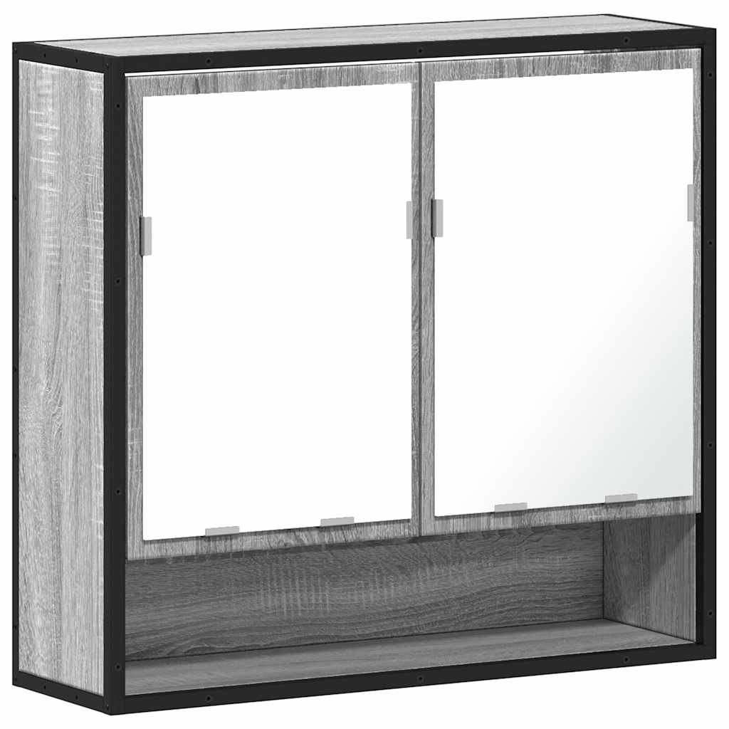 vidaXL Armario con espejo de baño madera gris sonoma 65x20x60 cm