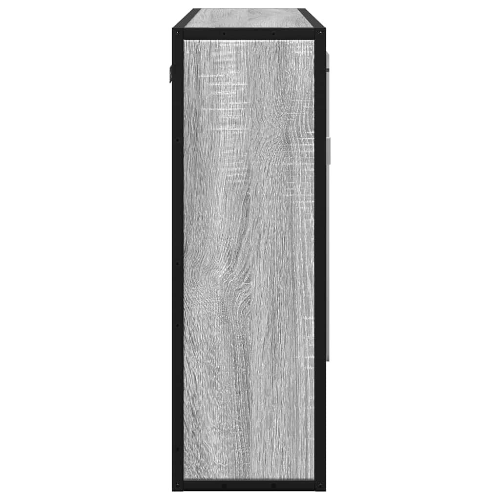 vidaXL Armario con espejo de baño madera gris sonoma 65x20x60 cm