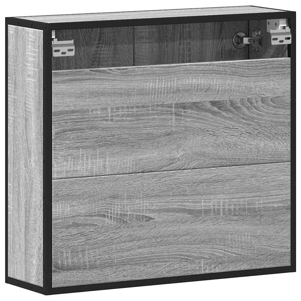 vidaXL Armario con espejo de baño madera gris sonoma 65x20x60 cm