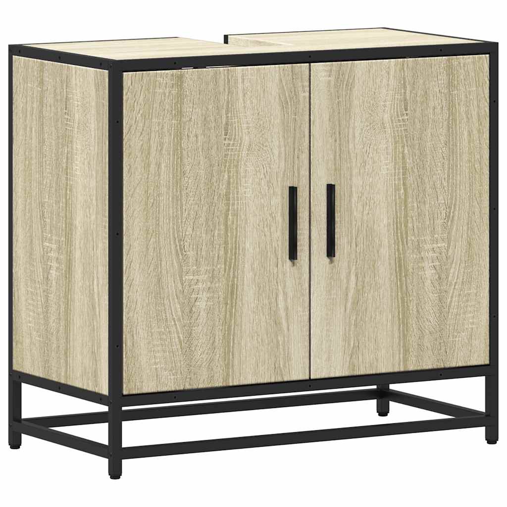 vidaXL Armario de lavabo de baño madera roble Sonoma 65x33x60 cm