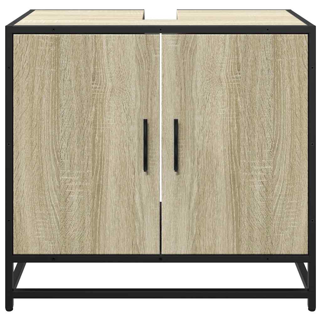 vidaXL Armario de lavabo de baño madera roble Sonoma 65x33x60 cm