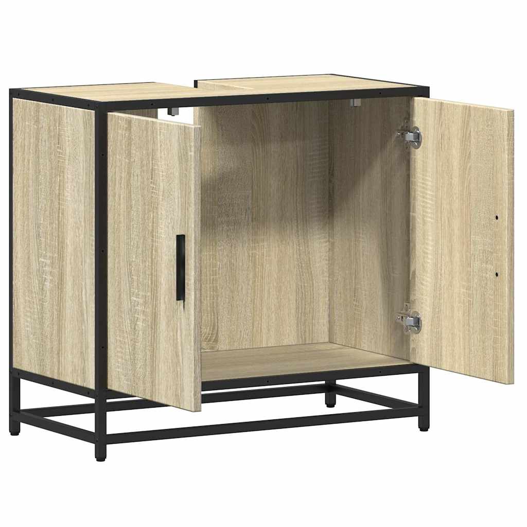 vidaXL Armario de lavabo de baño madera roble Sonoma 65x33x60 cm