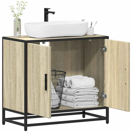 vidaXL Armario de lavabo de baño madera roble Sonoma 65x33x60 cm