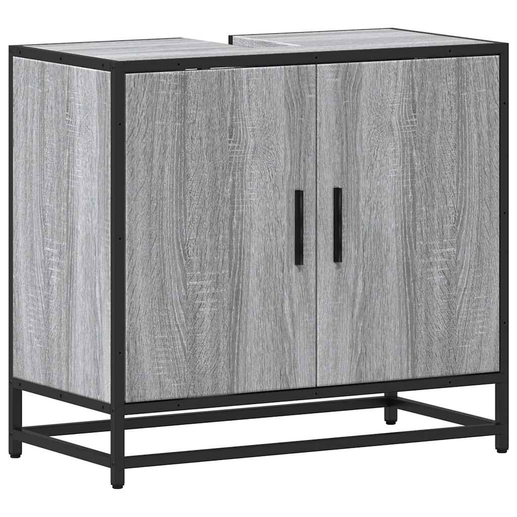 vidaXL Mueble lavabo baño madera contrachapada sonoma gris 65x33x60 cm