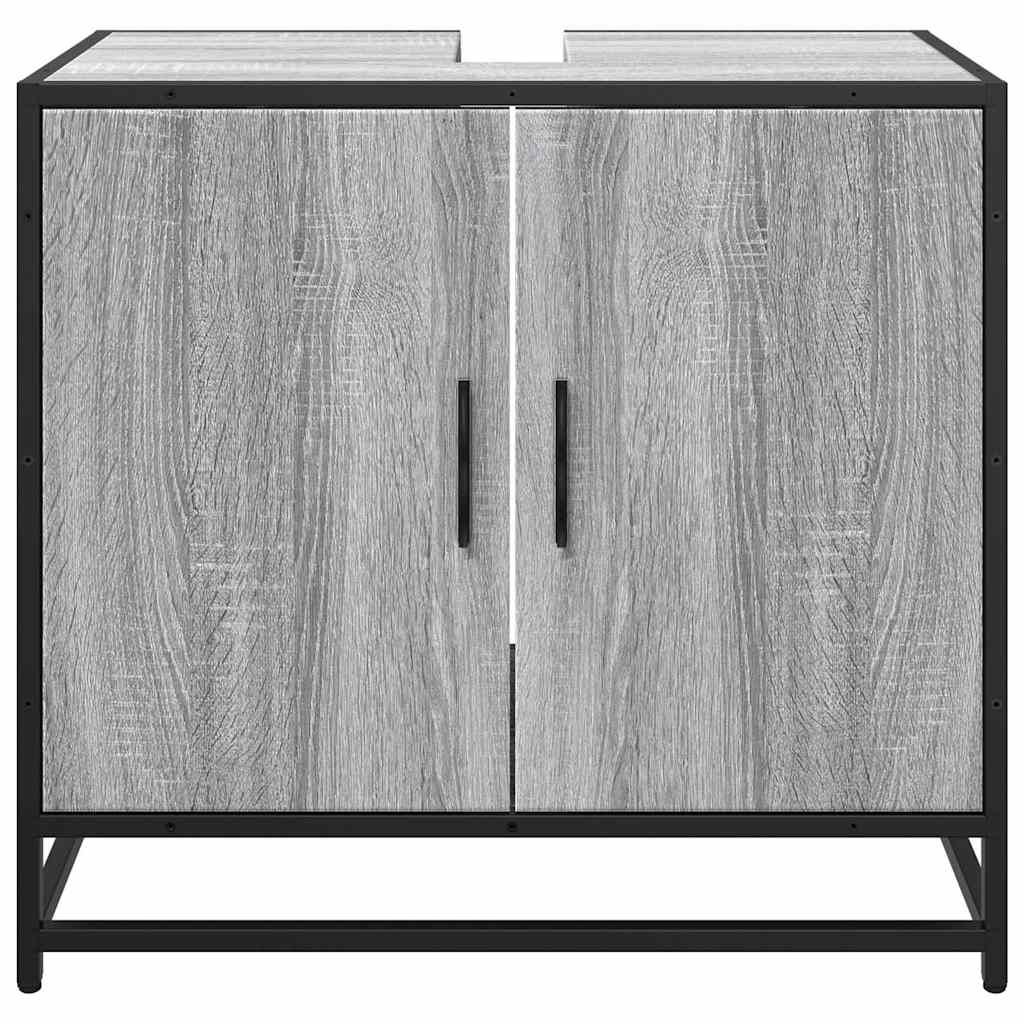 vidaXL Mueble lavabo baño madera contrachapada sonoma gris 65x33x60 cm