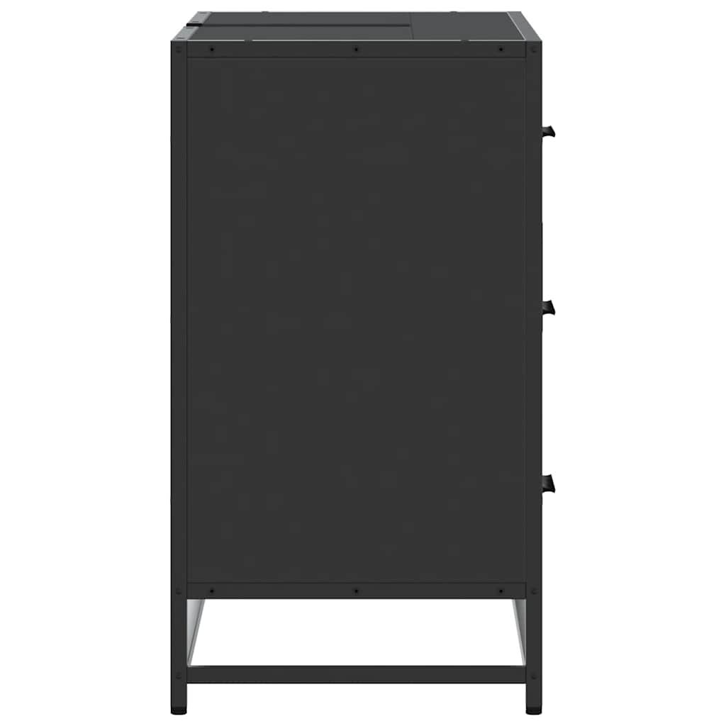 vidaXL Armario de lavabo de baño madera ingeniería negro 80x33x60 cm