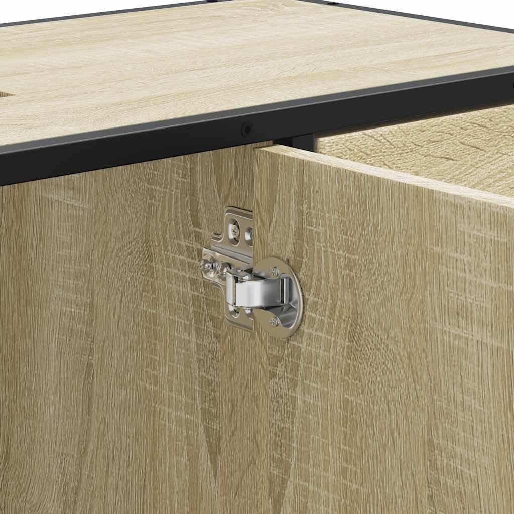 vidaXL Armario lavabo baño madera ingeniería roble Sonoma 80x33x60 cm