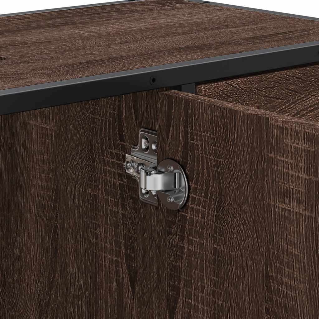 vidaXL Armario lavabo baño madera ingeniería roble marrón 80x33x60 cm