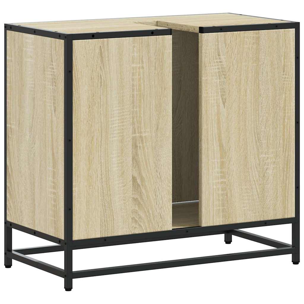 vidaXL Armario de lavabo de baño madera roble Sonoma 65x33x60 cm