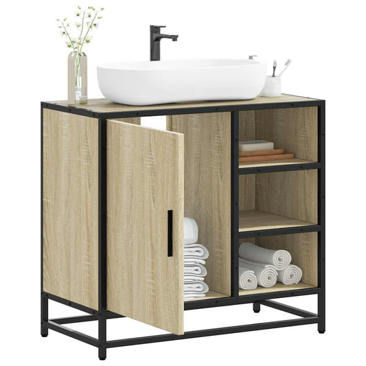 vidaXL Armario de lavabo de baño madera roble Sonoma 65x33x60 cm