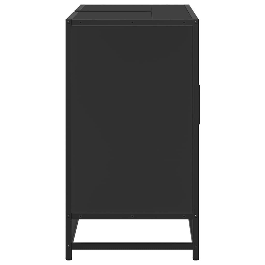 vidaXL Armario de lavabo de baño madera ingeniería negro 80x33x60 cm