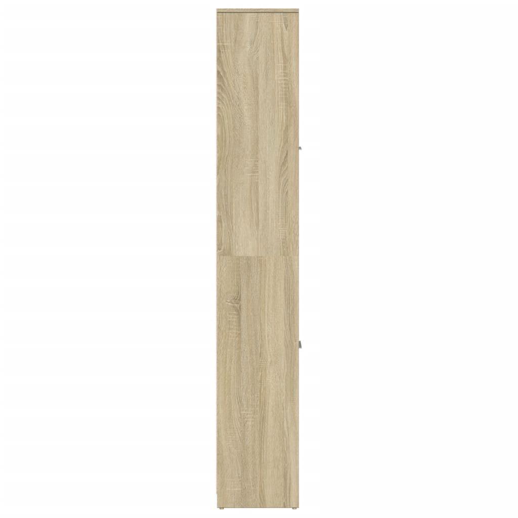 vidaXL Armario de baño madera contrachapada color roble 30x30x183,5 cm