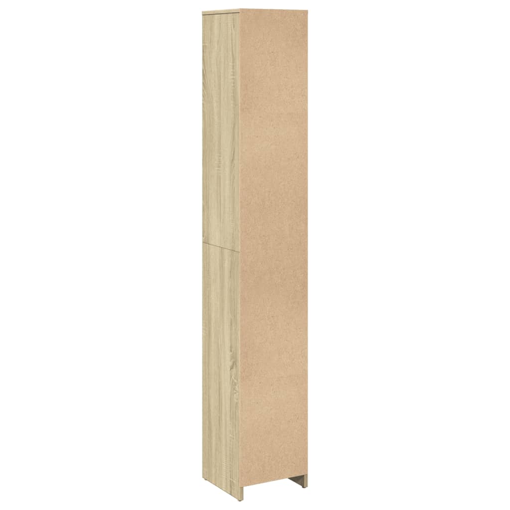 vidaXL Armario de baño madera contrachapada color roble 30x30x183,5 cm