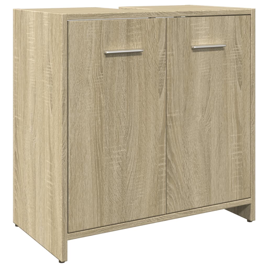 vidaXL Armario lavabo baño madera ingeniería roble Sonoma 60x33x60 cm