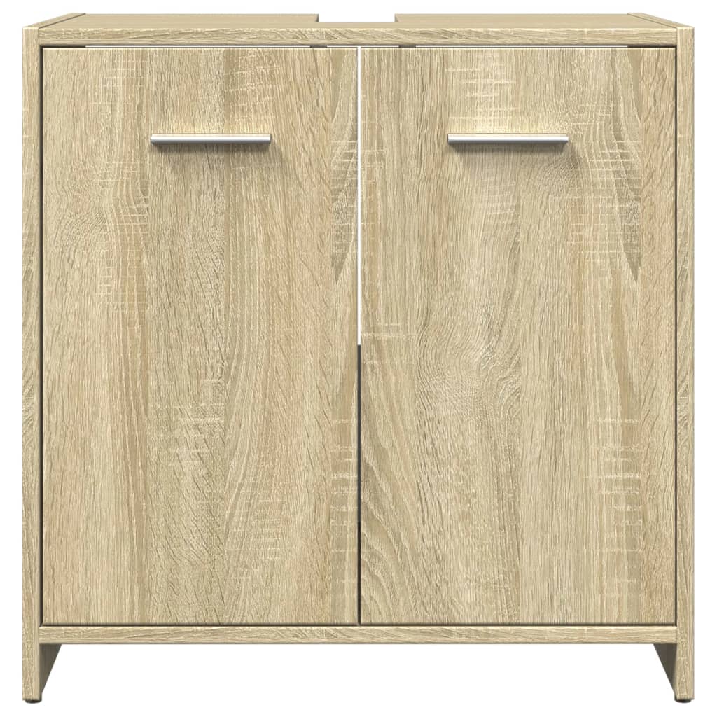 vidaXL Armario lavabo baño madera ingeniería roble Sonoma 60x33x60 cm