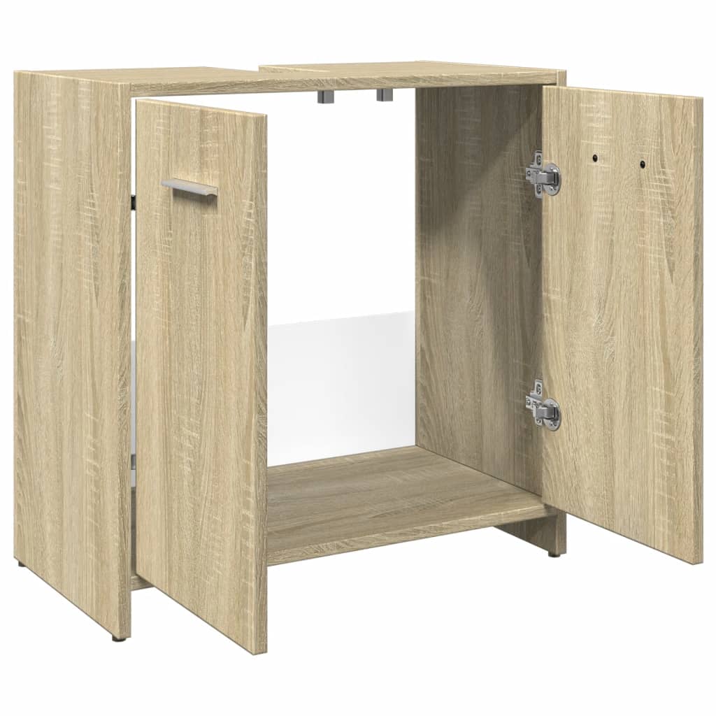 vidaXL Armario lavabo baño madera ingeniería roble Sonoma 60x33x60 cm