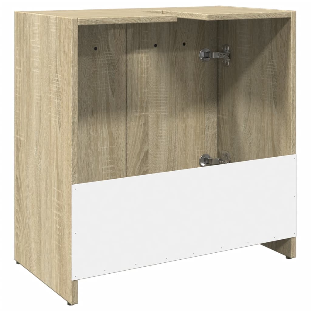 vidaXL Armario lavabo baño madera ingeniería roble Sonoma 60x33x60 cm